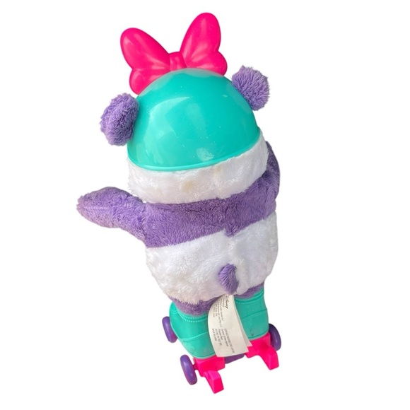 Disney Junior Minnie Mouse Purple Pink Roller Skating Panda Bear Toy 11” - Picture 2 of 4